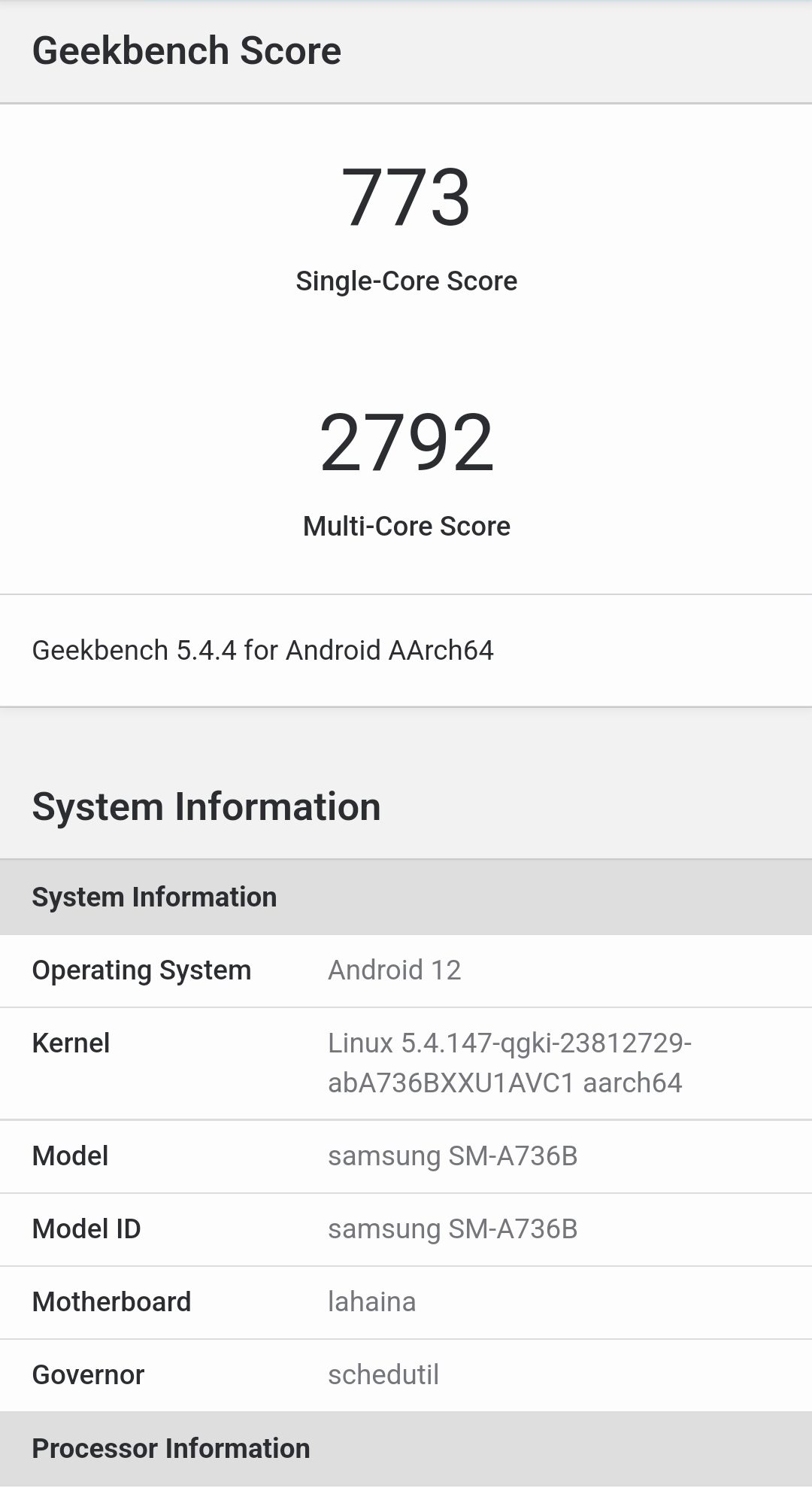 samsung a73 geekbench